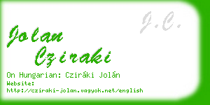 jolan cziraki business card